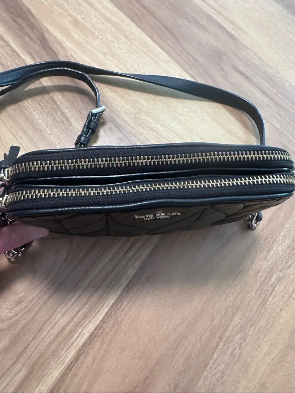 Kate Spade black leather Briar Lane quilted Kendall crossbody purse